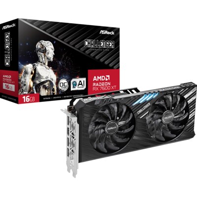 Hall A günstig Kaufen-ASROCK Radeon RX 7600 XT Challenger 16GB OC Grafikkarte. ASROCK Radeon RX 7600 XT Challenger 16GB OC Grafikkarte <![CDATA[• AMD Radeon RX 7600 XT • 16GB GDDR6-RAM 128-Bit • 1 x HDMI™ 2.1, 3 x DisplayPort™ 2.1 • Striped Axial Fan • 0dB Silent