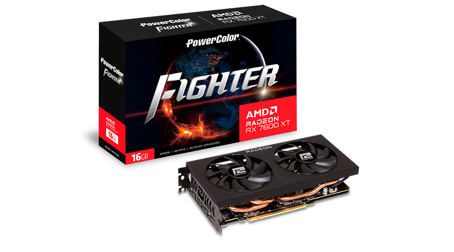 POWERCOLOR Radeon RX 7600 XT Fighter 16GB DDR6 Grafikkarte