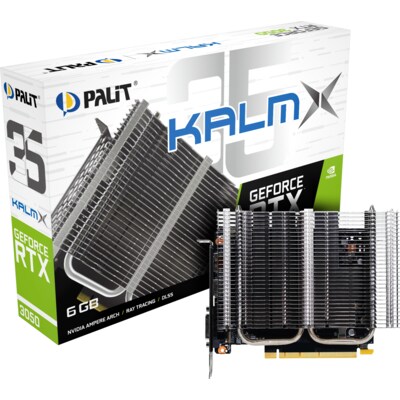 CPU/Core günstig Kaufen-PALIT GeForce RTX 3050 KalmX 6GB GDDR6 Grafikkarte. PALIT GeForce RTX 3050 KalmX 6GB GDDR6 Grafikkarte <![CDATA[• NVIDIA GeForce RTX 3050, DLSS • 6 GB GDDR6-RAM (96bit Speicherinterface) • Core/Memorytakt: 1042 MHz Boost bis 1470 MHz • 1x HDMI, 1x