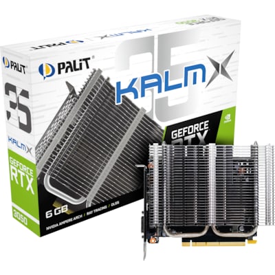 GB DDR günstig Kaufen-PALIT GeForce RTX 3050 KalmX 6GB GDDR6 Grafikkarte. PALIT GeForce RTX 3050 KalmX 6GB GDDR6 Grafikkarte <![CDATA[• NVIDIA GeForce RTX 3050, DLSS • 6 GB GDDR6-RAM (96bit Speicherinterface) • Core/Memorytakt: 1042 MHz Boost bis 1470 MHz • 1x HDMI, 1x