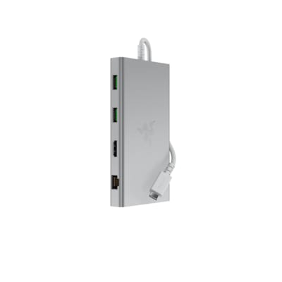 Dock USB günstig Kaufen-RAZER USB-C Dock - Mercury - 4K, 2xUSB-C, 4xUSB-A, Ethernet, HDMI, 3,5mm Klinke. RAZER USB-C Dock - Mercury - 4K, 2xUSB-C, 4xUSB-A, Ethernet, HDMI, 3,5mm Klinke <![CDATA[• Design mit 11 Anschlüssen • Bildschirm-Ausgabe mit 4K @ 60 Hz • 3,5-mm-Klink
