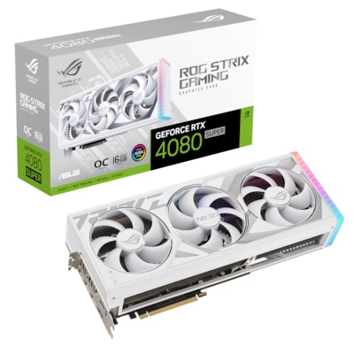 Strix GeForce günstig Kaufen-ASUS ROG-STRIX GeForce RTX4080 Super OC 16GB GAMING White Edition Grafikkarte. ASUS ROG-STRIX GeForce RTX4080 Super OC 16GB GAMING White Edition Grafikkarte <![CDATA[• GeForce RTX 4080 Super, Ada Lovelace mit DLSS 3 • 16 GB GDDR6X-RAM (256bit-Speicher
