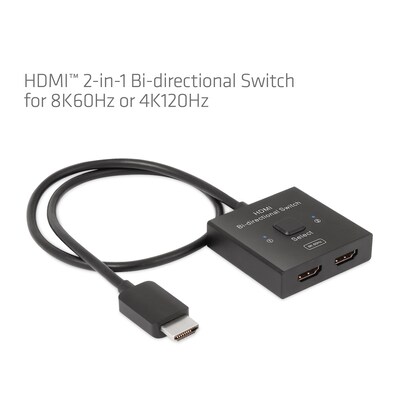 Adapter günstig Kaufen-Club 3D HDMI 2-in-1 bidirektionaler Switch 0,5m für 8K60Hz oder 4K120Hz. Club 3D HDMI 2-in-1 bidirektionaler Switch 0,5m für 8K60Hz oder 4K120Hz <![CDATA[• HDMI-Adapter • Anschlüsse: HDMI-Stecker und 2x HDMI Buchse • Farbe: schwarz, Läng