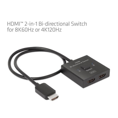 CLUB günstig Kaufen-Club 3D HDMI 2-in-1 bidirektionaler Switch 0,5m für 8K60Hz oder 4K120Hz. Club 3D HDMI 2-in-1 bidirektionaler Switch 0,5m für 8K60Hz oder 4K120Hz <![CDATA[• HDMI-Adapter • Anschlüsse: HDMI-Stecker und 2x HDMI Buchse • Farbe: schwarz, Läng