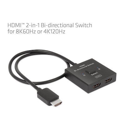 1 2 oder  günstig Kaufen-Club 3D HDMI 2-in-1 bidirektionaler Switch 0,5m für 8K60Hz oder 4K120Hz. Club 3D HDMI 2-in-1 bidirektionaler Switch 0,5m für 8K60Hz oder 4K120Hz <![CDATA[• HDMI-Adapter • Anschlüsse: HDMI-Stecker und 2x HDMI Buchse • Farbe: schwarz, Läng