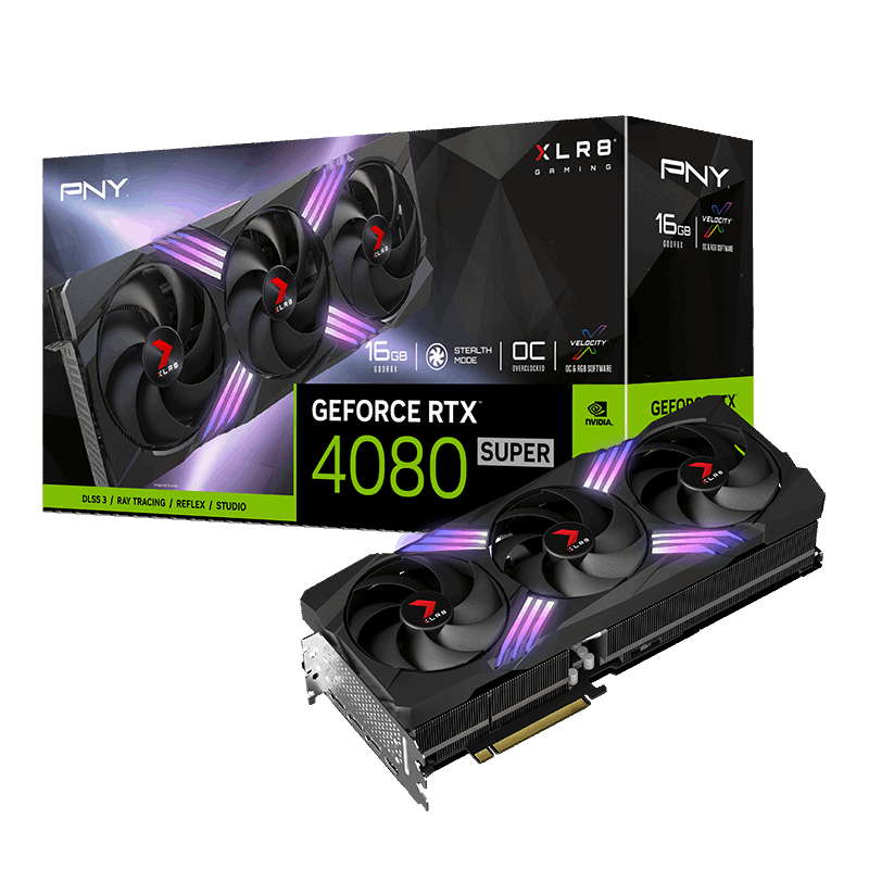 PNY GeForce RTX 4080 SUPER XLR8 Gaming Verto 16GB GDDR6X OC Grafikkarte HDMI/3DP