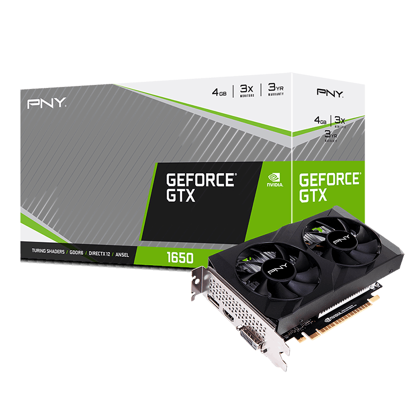 PNY GeForce GTX 1650 DUAL 4GB GDDR6 VERTO Dual Fan Grafikkarte HDMI/DP