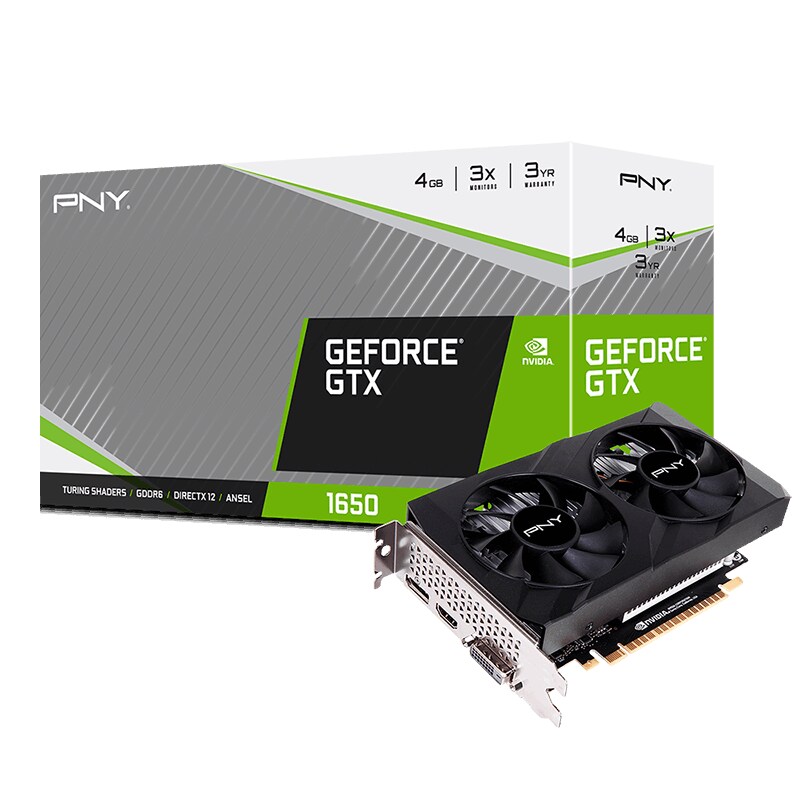 PNY GeForce GTX 1650 DUAL 4GB GDDR6 VERTO Dual Fan Grafikkarte HDMI/DP
