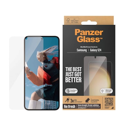 ATA/Ultra günstig Kaufen-PanzerGlass Displayschutzglas Samsung Galaxy S24. PanzerGlass Displayschutzglas Samsung Galaxy S24 <![CDATA[• Passend für Samsung Galaxy S24 • Ultra-Wide Fit mit Aufbringhilfe • PanzerGlass Displayschutzglas]]>. 