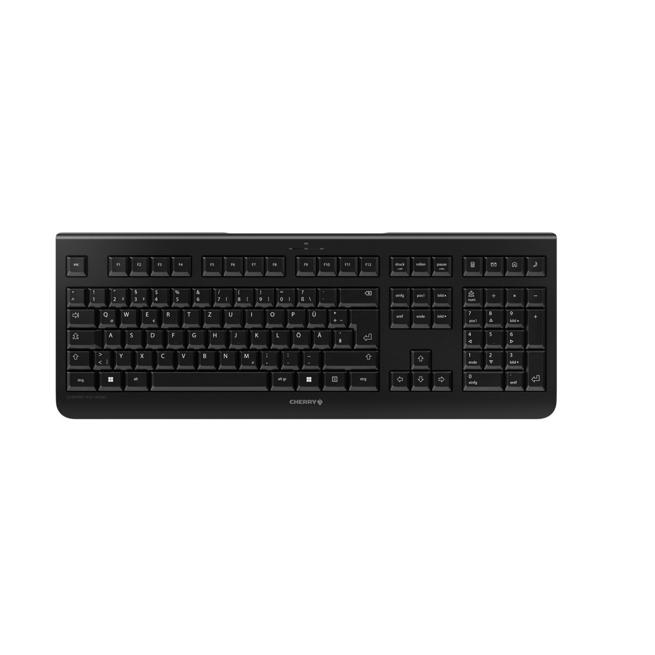 Cherry KW 3000 schwarz - Ger&auml;uscharme, kabellose Full-Size-Tastatur