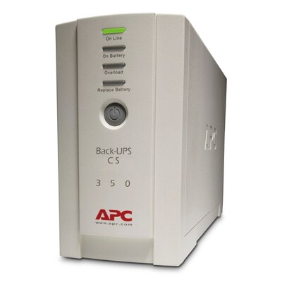 10 X günstig Kaufen-APC Back-UPS CS-BK350EI, 350VA (4x C13, Überspannschutz). APC Back-UPS CS-BK350EI, 350VA (4x C13, Überspannschutz) <![CDATA[• USV für Privatanwender, Home Office und Multimedia • Kapazität: 350VA, 210W (ca. 8,5 Min. Autonomie bei Vollast) 