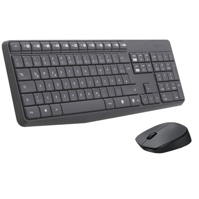 Taste Tastatur günstig Kaufen-Logitech MK235 Kabellose Maus-Tastaturkombination FR-Layout. Logitech MK235 Kabellose Maus-Tastaturkombination FR-Layout <![CDATA[• Kabellos, 2,4GHz, 10 m Reichweite • FR-Layout, Tastatur-Nummernblock integriert • 3 Maustasten, Scrollrad mit Tastenf