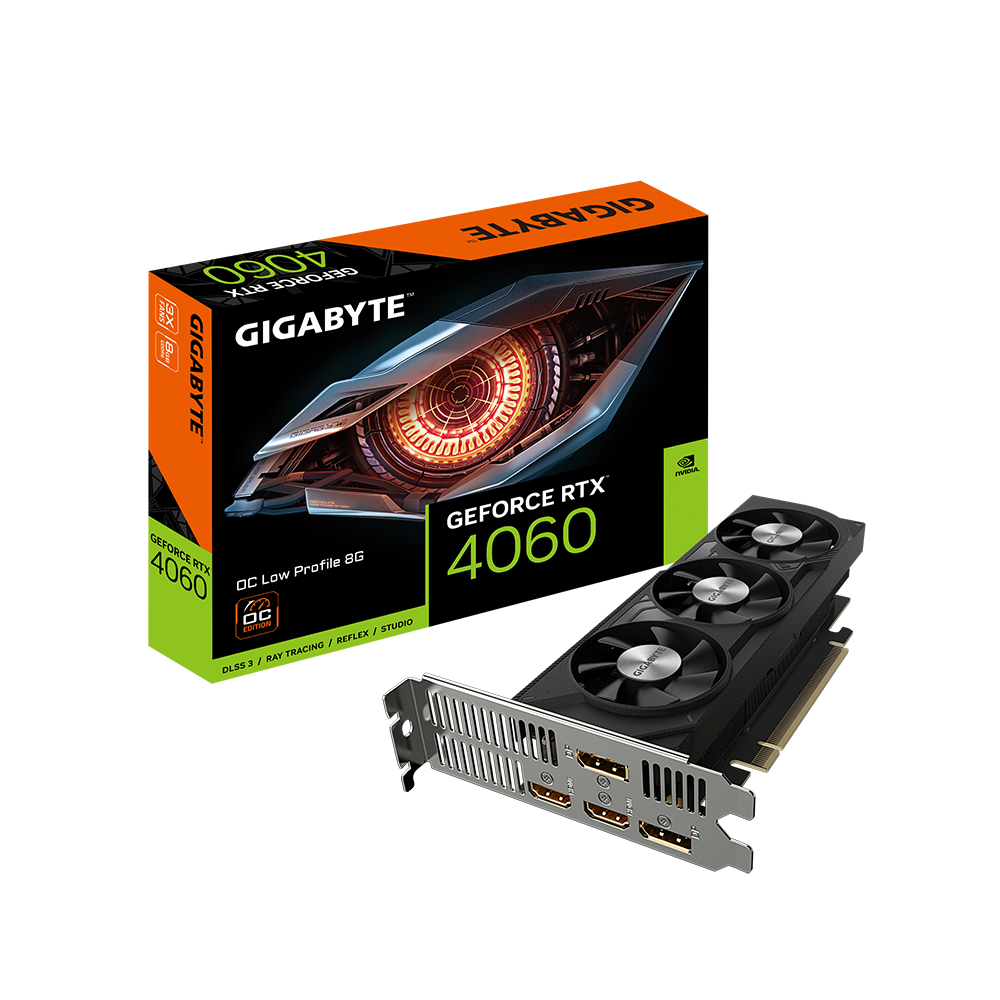 GIGABYTE GeForce RTX 4060 OC Low Profile 8GB GDDR6 Grafikkarte 2xHDMI 2xDP