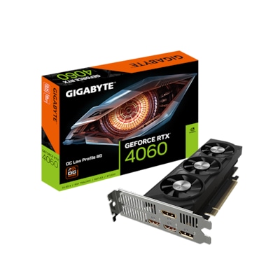 Gigabyte GeForce günstig Kaufen-GIGABYTE GeForce RTX 4060  OC Low Profile 8GB GDDR6 Grafikkarte 2xHDMI 2xDP. GIGABYTE GeForce RTX 4060  OC Low Profile 8GB GDDR6 Grafikkarte 2xHDMI 2xDP <![CDATA[• GeForce RTX 4060, Ada Lovelace, mit DLSS 3, werksseitig übertaktet • 8GB GDDR6-RAM (12