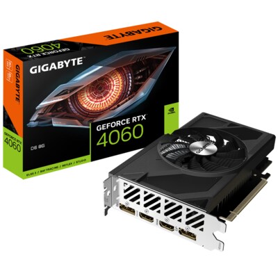 RC HD günstig Kaufen-GIGABYTE GeForce RTX 4060 D6 8GB GDDR6 Grafikkarte 2xHDMI 2xDP. GIGABYTE GeForce RTX 4060 D6 8GB GDDR6 Grafikkarte 2xHDMI 2xDP <![CDATA[• GeForce RTX 4060, Ada Lovelace, mit DLSS 3, werksseitig übertaktet • 8GB GDDR6-RAM (128bit Speicherinterface), 1