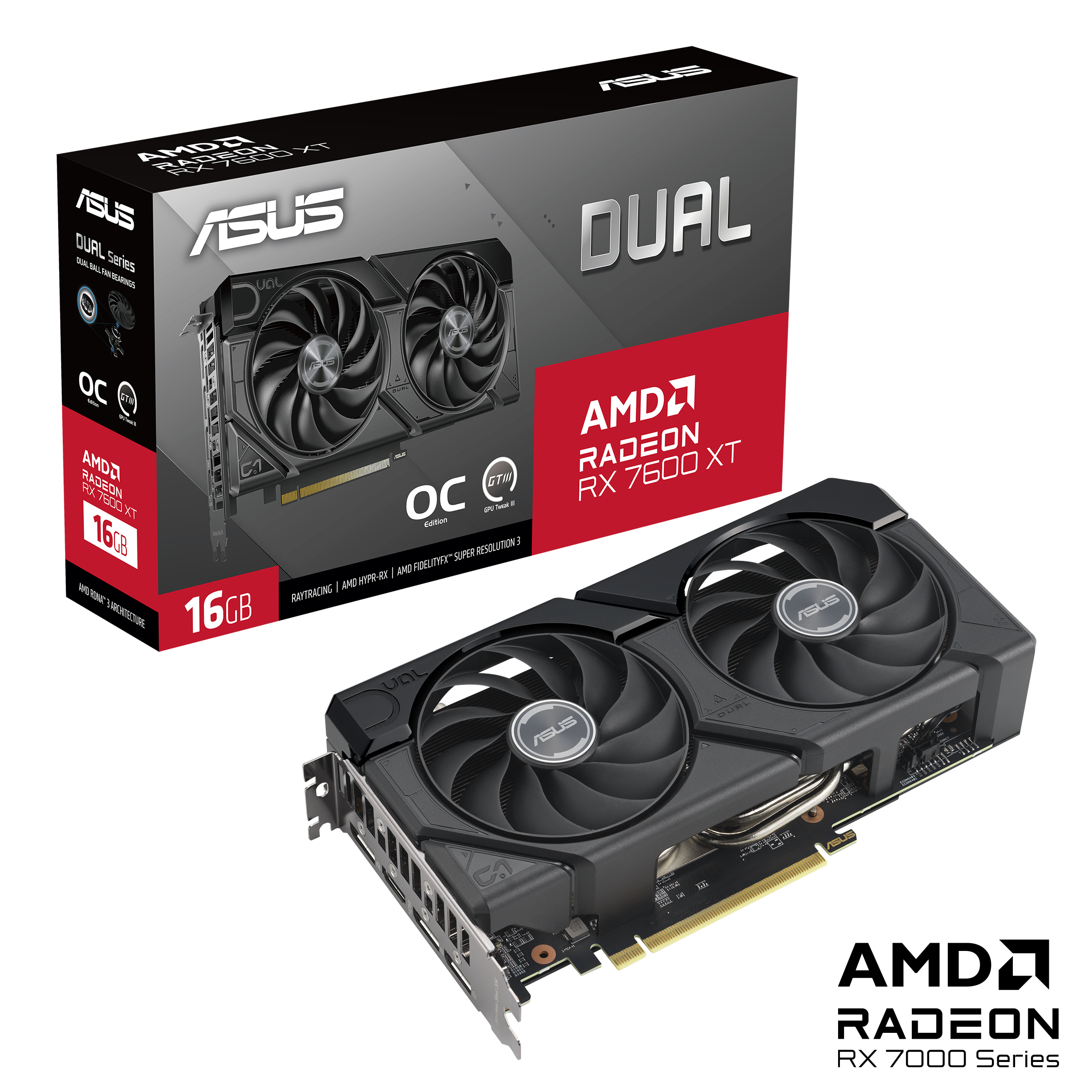 ASUS Dual Radeon RX 7600 XT OC Edition 16GB GDDR6 Grafikkarte