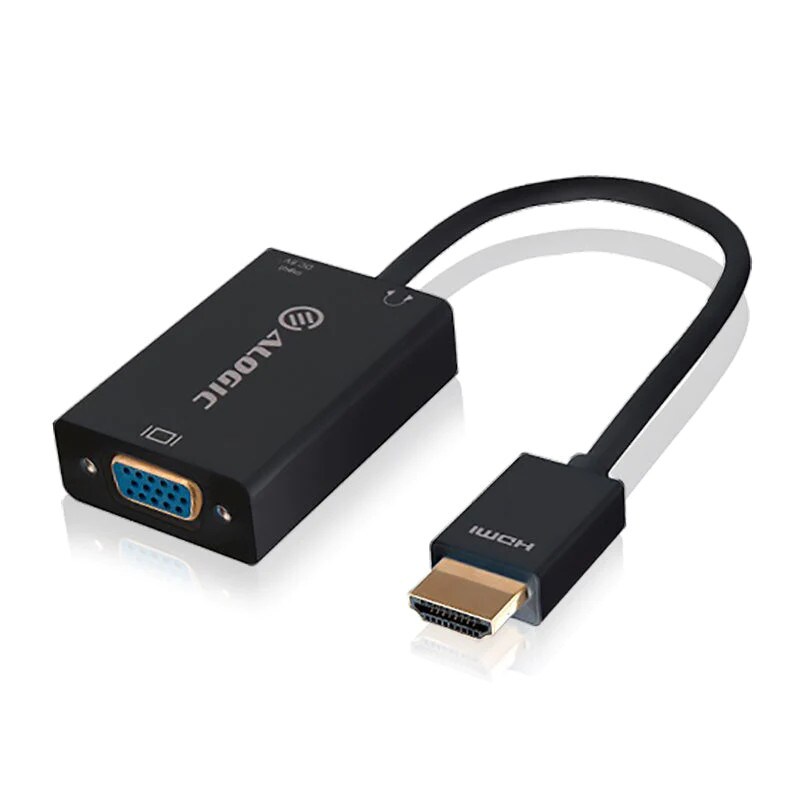 ALOGIC HDMI auf VGA Adapter mit 3.5mm Audio 15cm schwarz