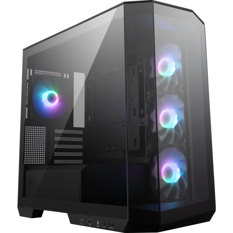 MSI MAG Pano M100R PZ MINI Tower Gaming Gehäuse, Echtglas Seitenfenster, Schwarz