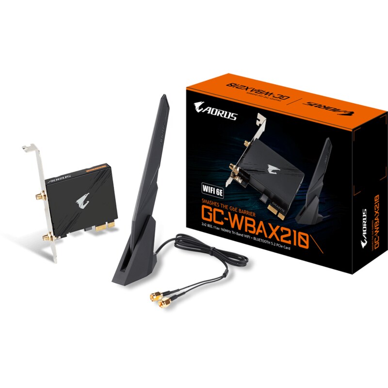 Gigabyte GC-WBAX210 2.4GHz/5GHz/6GHz WLAN Karte, Bluetooth 5.3 PCIe x1