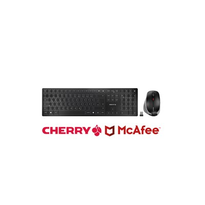 Kabellos,24 günstig Kaufen-Cherry DW 9500 SLIM schwarz + McAfee Total Protection 1Y 3 User. Cherry DW 9500 SLIM schwarz + McAfee Total Protection 1Y 3 User <![CDATA[• Kabellos, 2,4GHz, 10 m Reichweite • Tastatur-Layout: deutsch, Tastatur-Nummernblock integriert • 6 Maustasten