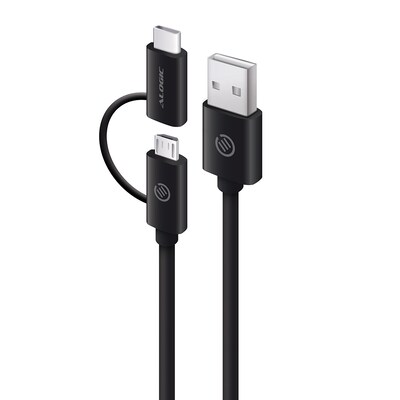 typ Kabel günstig Kaufen-ALOGIC USB-C- und Micro-USB-Kombikabel schwarz. ALOGIC USB-C- und Micro-USB-Kombikabel schwarz <![CDATA[• USB-C-Kabel • Anschlüsse: USB Typ A und USB micro B + USB C • Farbe: schwarz • passend für: Audio/Video • Farbe: Schwarz]]>. 