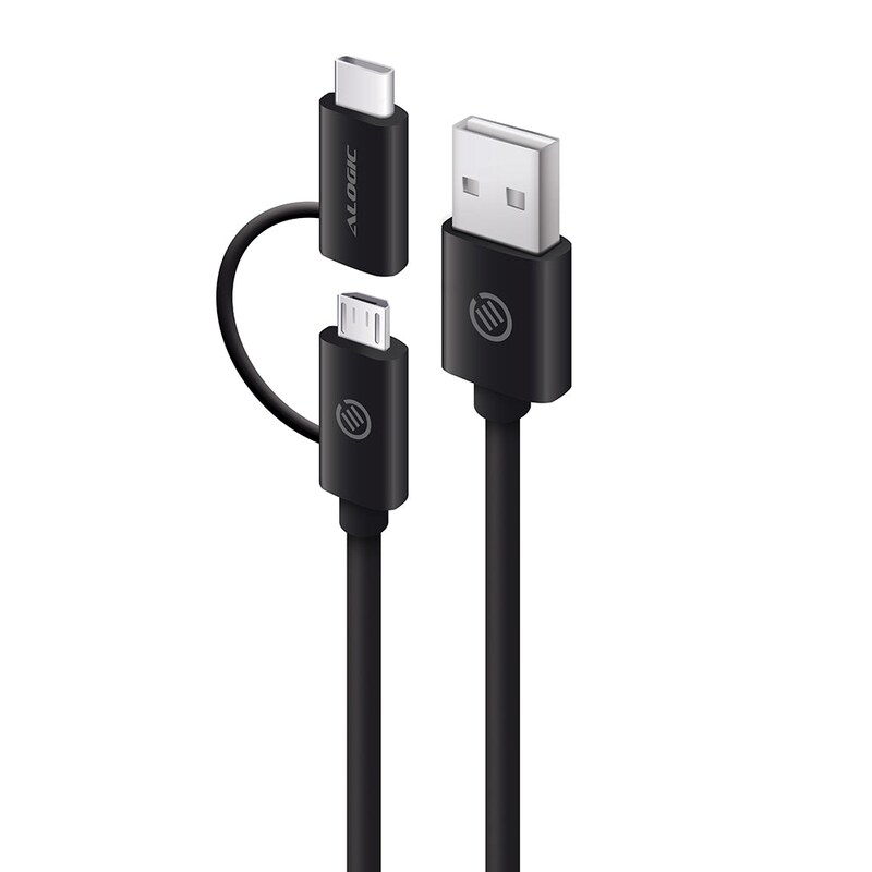 ALOGIC USB-C- und Micro-USB-Kombikabel schwarz