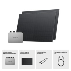 ECOFLOW 2 x 400W Rigid Solar Panel + Micro Inverter 600W