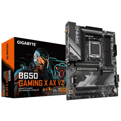 Mit 6 günstig Kaufen-GIGABYTE B650 GAMING X AX V2 ATX Mainboard Sockel AM5 HDMI/DP/USB-C/M.2/WIFI6E. GIGABYTE B650 GAMING X AX V2 ATX Mainboard Sockel AM5 HDMI/DP/USB-C/M.2/WIFI6E <![CDATA[• ATX Mainboard mit Sockel AMD AM5 für AMD RYZEN 7000/8000 Serie-CPU • AMD B650-Ch