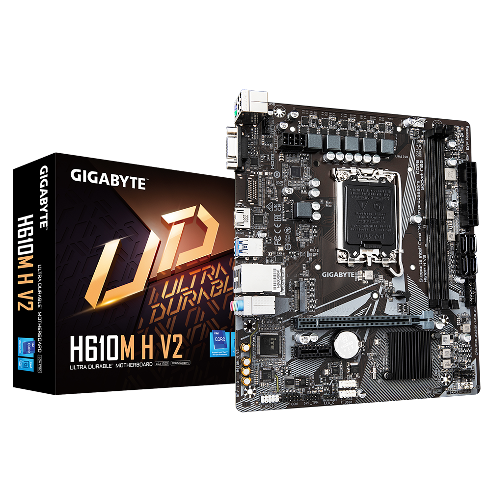 Gigabyte H610M H V2 mATX Mainboard Sockel 1700 HDMI/VGA