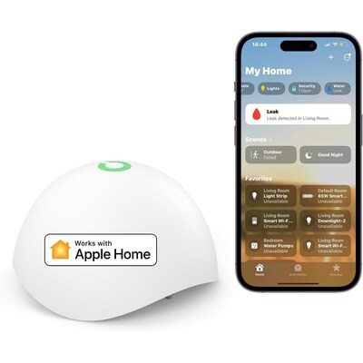 smart home günstig Kaufen-Meross Smart Water Leak Sensor. Meross Smart Water Leak Sensor <![CDATA[• Alarm bis zu 60dB • IP67 wasserdicht • Bis zu 18 Monate Batterie Lebensdauer • Steuerbar über die Meross-App • Kompatibel mit Apple HomeKit]]>. 