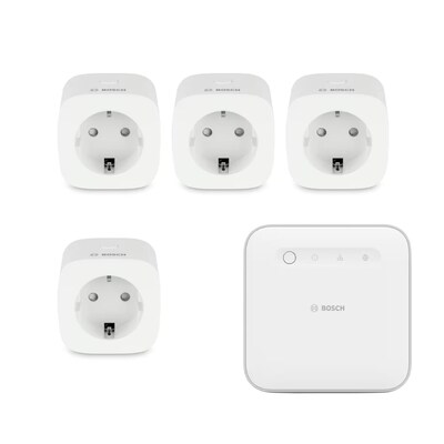 SE 2022 günstig Kaufen-Bosch Smart Home Starter Set Energiesparen • 4x Smart Plug Zwischenstecker. Bosch Smart Home Starter Set Energiesparen • 4x Smart Plug Zwischenstecker <![CDATA[• Kontinuierliche Energiemessung durch den eingebauten Energiemesser • Einfac