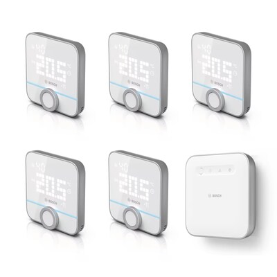 Bosch Smart Home Starter Set Smarte Fußbodenheizung 230V • 5x smartes Thermostat