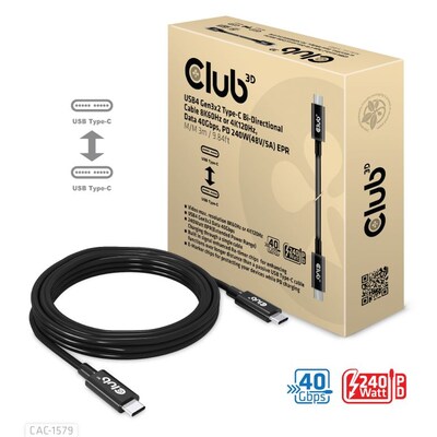 3M Kabel günstig Kaufen-Club 3D USB4 Gen3x2 Type-C Bi-Direktionale Kabel 3m. Club 3D USB4 Gen3x2 Type-C Bi-Direktionale Kabel 3m <![CDATA[• USB-C-Kabel • Anschlüsse: USB Typ C und USB Typ C • Farbe: schwarz, Länge: 3,0m • passend für: DatenAudio/Video • Farbe: Schwa