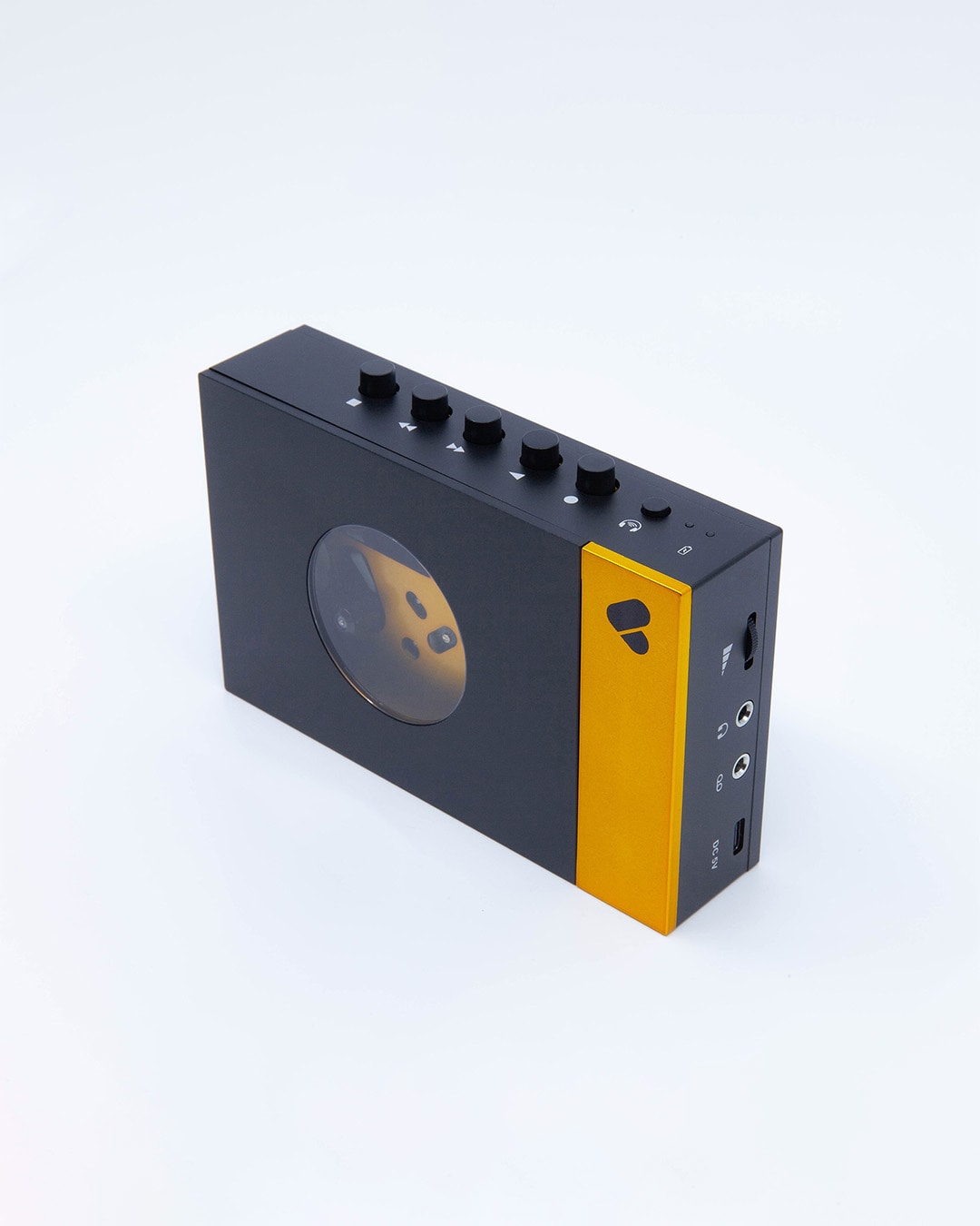 WeAreRewind Amy Tragbarer Kassettenspieler mit Bluetooth, Black Yellow