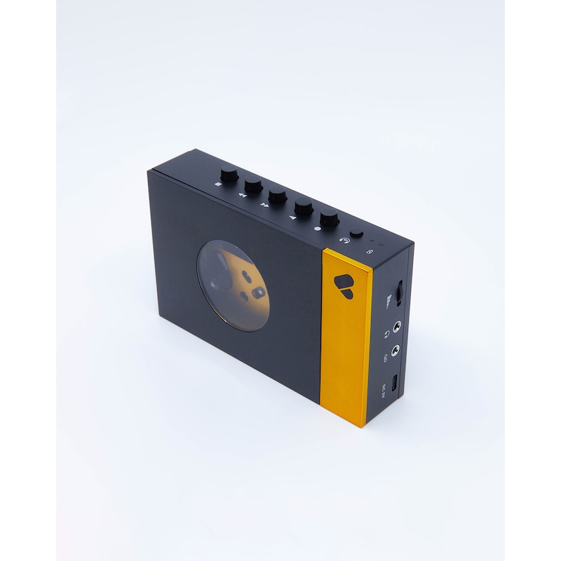 kompakte Bluetooth günstig Kaufen-WeAreRewind Amy Tragbarer Kassettenspieler mit Bluetooth, Black Yellow. WeAreRewind Amy Tragbarer Kassettenspieler mit Bluetooth, Black Yellow <![CDATA[• Kompatibel mit kompakten Audiokassetten, alle Typen I bis IV • 2-Spur-Stereo-Wiedergabe • Audio