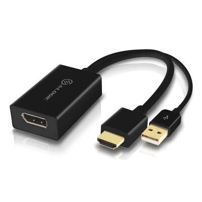 Schwarz  günstig Kaufen-ALOGIC HDMI Male to DisplayPort Female Adapter. ALOGIC HDMI Male to DisplayPort Female Adapter <![CDATA[• Adapter-Adapter • Anschlüsse: HDMI A / USB A und DP • Farbe: schwarz • passend für: Audio/Video • Farbe: Schwarz]]>. 