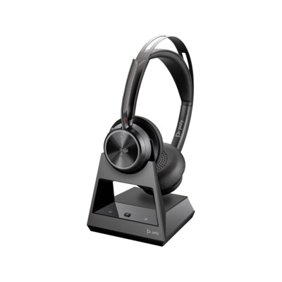 Poly Voyager Focus 2 USB-C Headset, MS-Teams, ANC, Tischladestation, USB-C zu A-Adapter