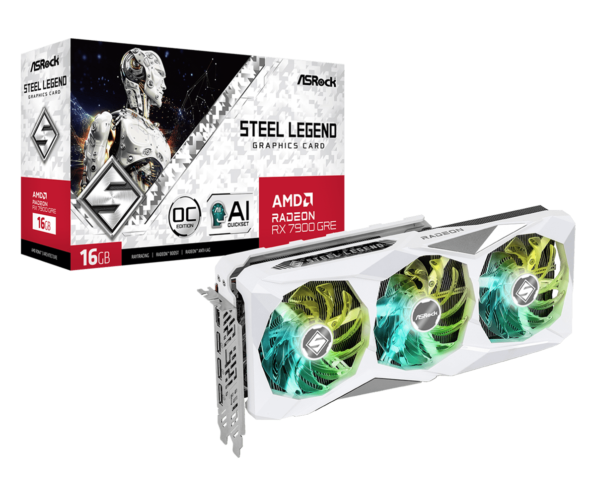 ASROCK AMD Radeon RX 7900 GRE Steel Legend 16GB OC Grafikkarte 16GB GDDR6