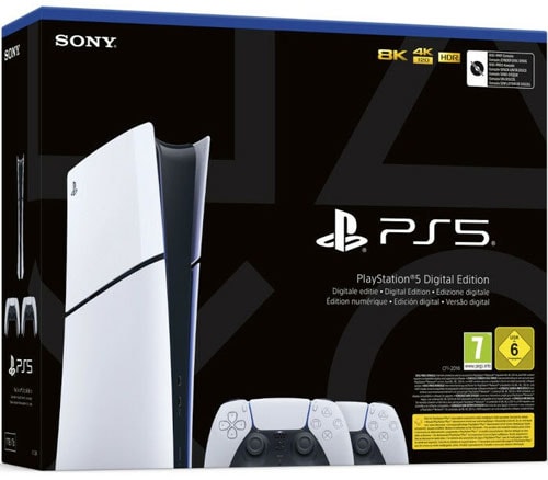 Sony PS5 Konsole SLIM Digital Konsole + 2. Controller