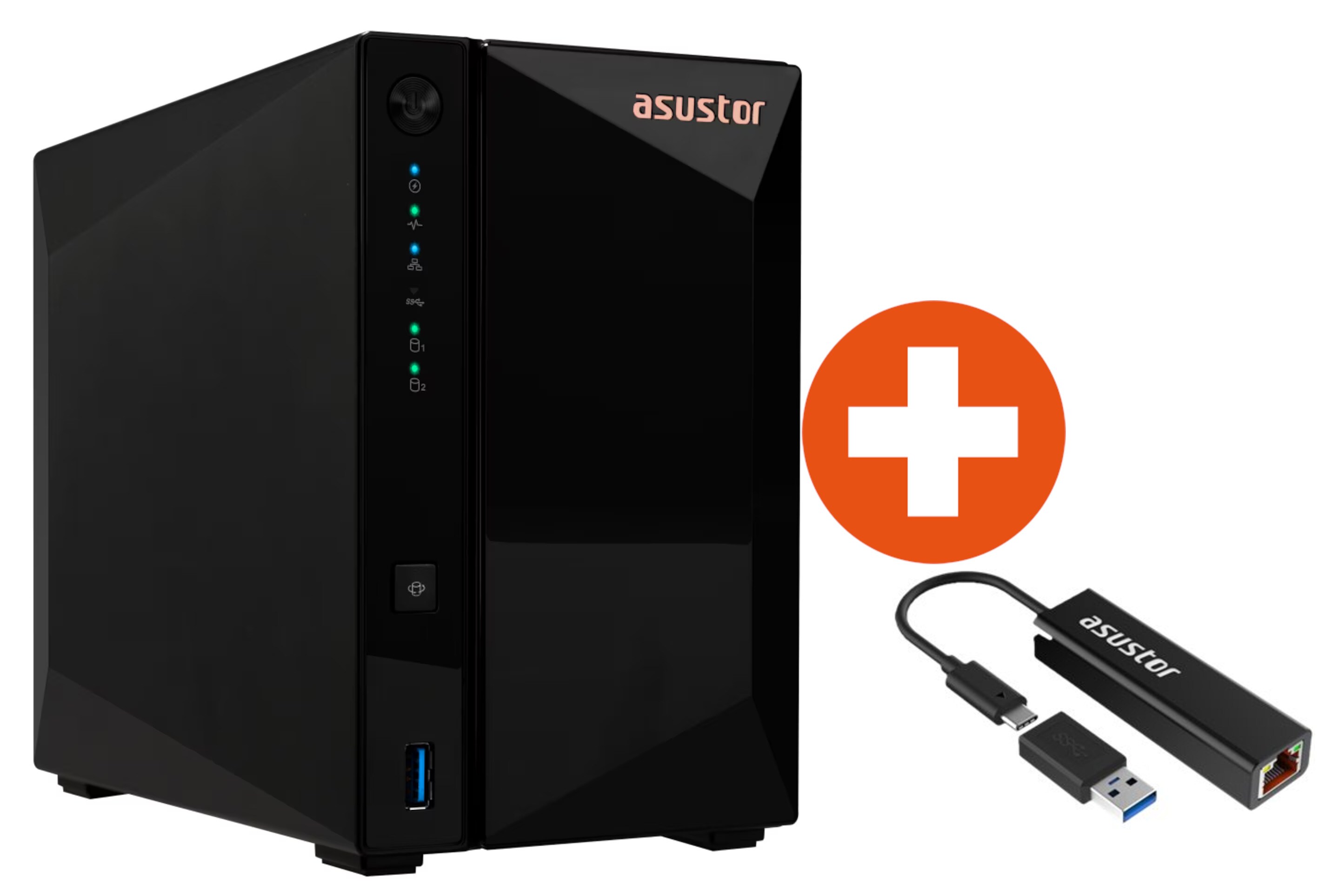 ASUSTOR AS3302T Drivestor 2 PRO NAS System 2-bay + AS-U2.5G2 - Netzwerkadapter