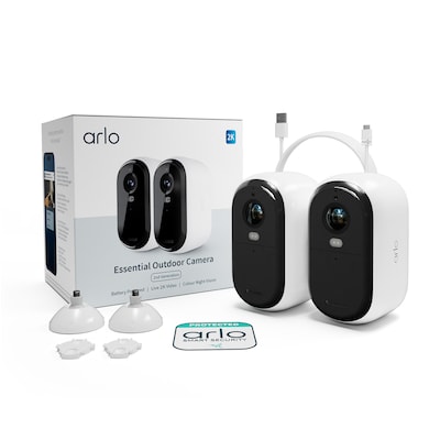 40 x  günstig Kaufen-Arlo Essential 2 2K Outdoor Kamera außen - 2er Set weiß. Arlo Essential 2 2K Outdoor Kamera außen - 2er Set weiß <![CDATA[• Einfache Installation • Auflösung: 2560 x 1440 Pixel • Echtzeitgespräche • Leistungsstarker Scheinwer