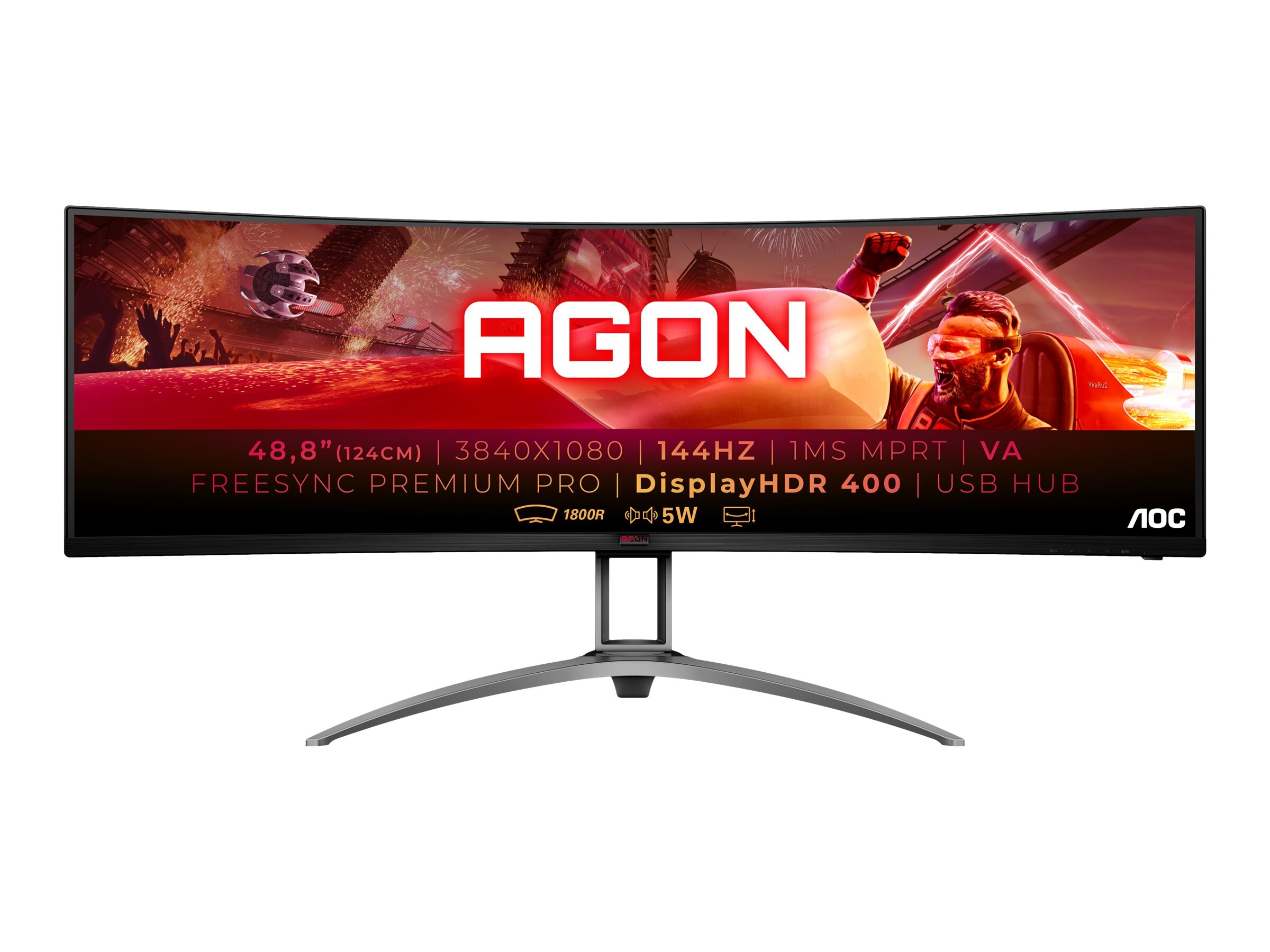 AOC AGON AG493QCX 124,5cm (49&quot;) UWFHD VA Curved Gaming Monitor HDMI/DP/USB 144Hz