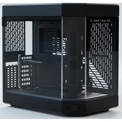 schwarz/gold günstig Kaufen-HYTE Y60 Black Zweikammer ATX Midi Tower Gehäuse schwarz, Seitenfenster. HYTE Y60 Black Zweikammer ATX Midi Tower Gehäuse schwarz, Seitenfenster <![CDATA[• ATX Gaming Gehäuse, Midi Tower mit Seitenfenster, Schwarz • Für Mainboards EATX, AT