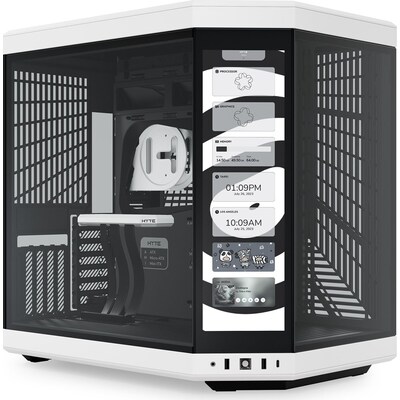 Hyte  Y70 Touch White Zweikammer ATX Midi Tower Gehäuse schw/weiß, Seitenfenster | 01220000350618