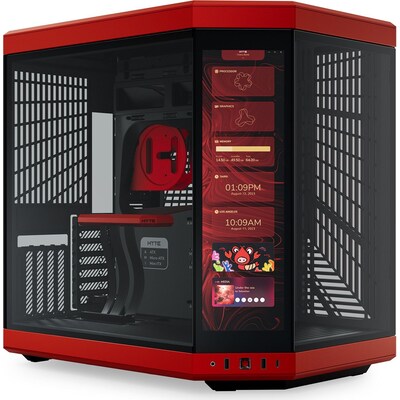 Hyte  Y70 Touch Rot Zweikammer ATX Midi Tower Gehäuse rot/schw, Seitenfenster | 01220000350601