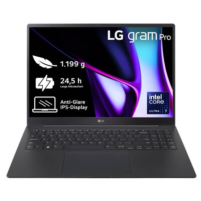 LG gram 16" Pro Core Ultra 7 155H 16GB/1TB SSD Win11 schwarz 16Z90SP-G.AA78G