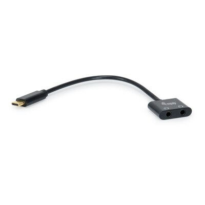 Adapter Stecker  günstig Kaufen-EQUIP 133469 USB C auf  Dual 3,5 mm Kopfhörer DAC Adapter. EQUIP 133469 USB C auf  Dual 3,5 mm Kopfhörer DAC Adapter <![CDATA[• USB-C-Stecker auf USB-A-Buchse • USB-C-Stecker auf Micro-USB-Buchse • USB-A-Stecker auf USB-C-Buchse • Einfac