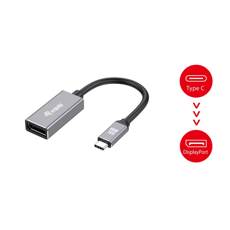 EQUIP 133493 USB-C auf DisplayPort 1.4 Adapter, 8K/30Hz