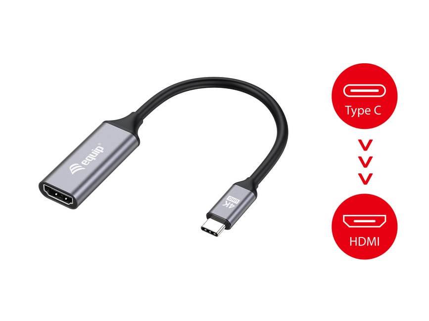 EQUIP 133491 USB-C auf HDMI 2.0 Adapter, 4K/60Hz