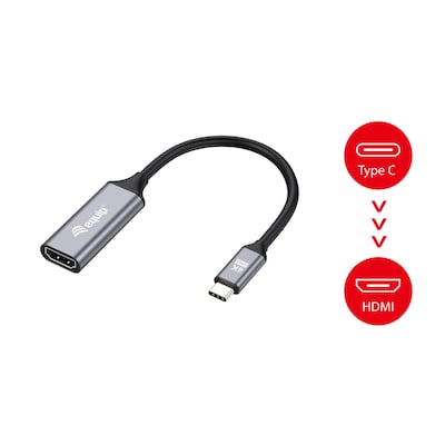 Video Kabel günstig Kaufen-EQUIP 133491 USB-C auf HDMI 2.0 Adapter, 4K/60Hz. EQUIP 133491 USB-C auf HDMI 2.0 Adapter, 4K/60Hz <![CDATA[• USB-C Stecker (Thunderbolt 3/4 Compatible) • HDMI Buchse • Unterstützt Videoauflösung bis zu 3840xn2160 @ 30Hz • Kabellänge: 15CM • 